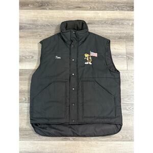Vintage 90s Cheetos Worker Black Puffer Vest Retro Outdoors - Men’s Medium